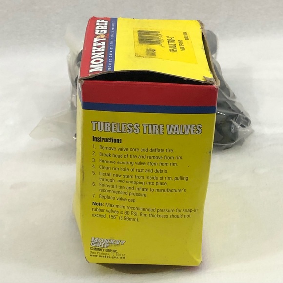 Monkey Grip Box Of 50 Black Tubeless Tire Valves TR425-2” Bike Auto Tire Repair - Picture 4 of 9